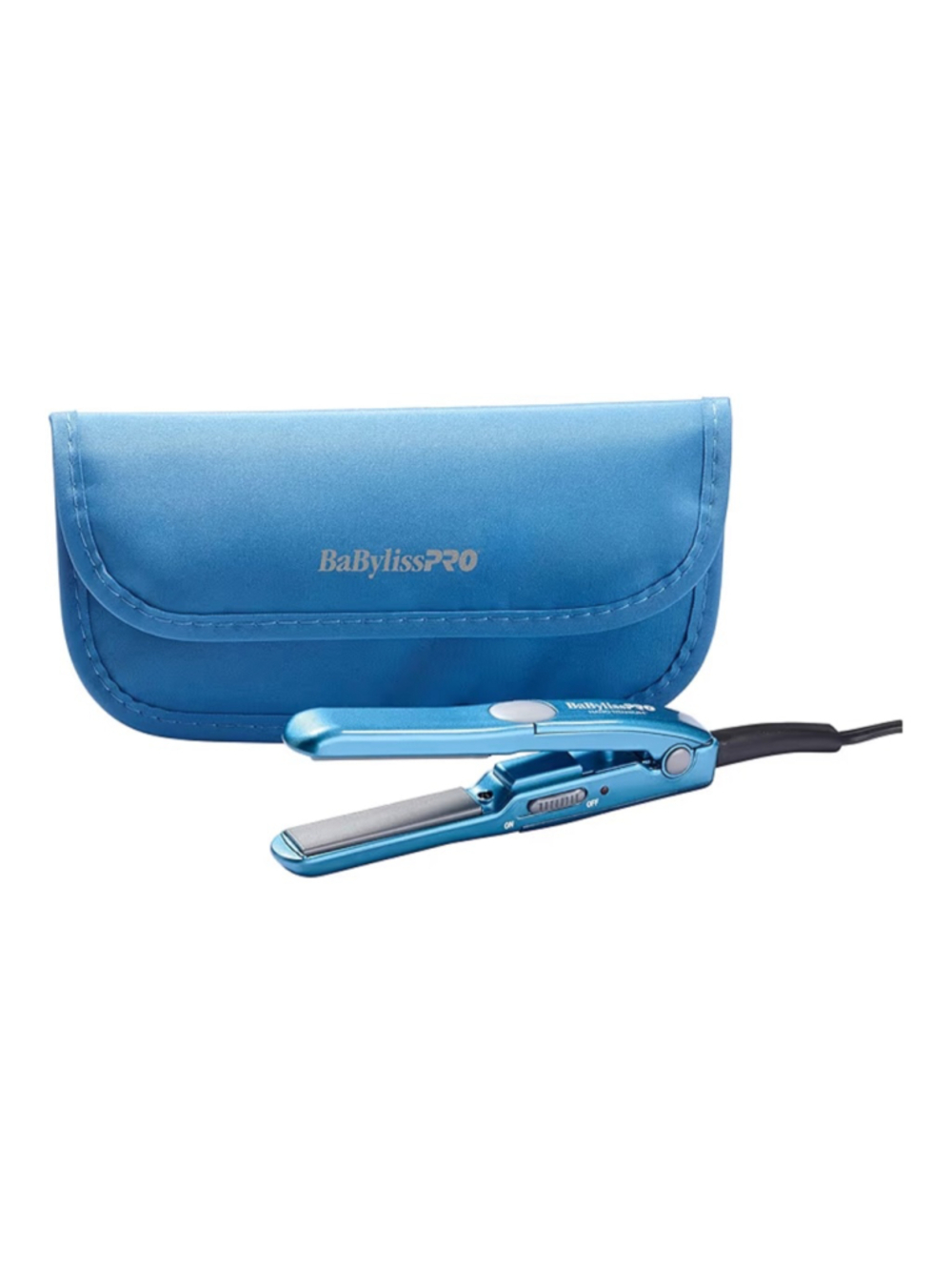 BaBylissPRO Mini Nano Titanium Hair Straightener Blue Mini Travel